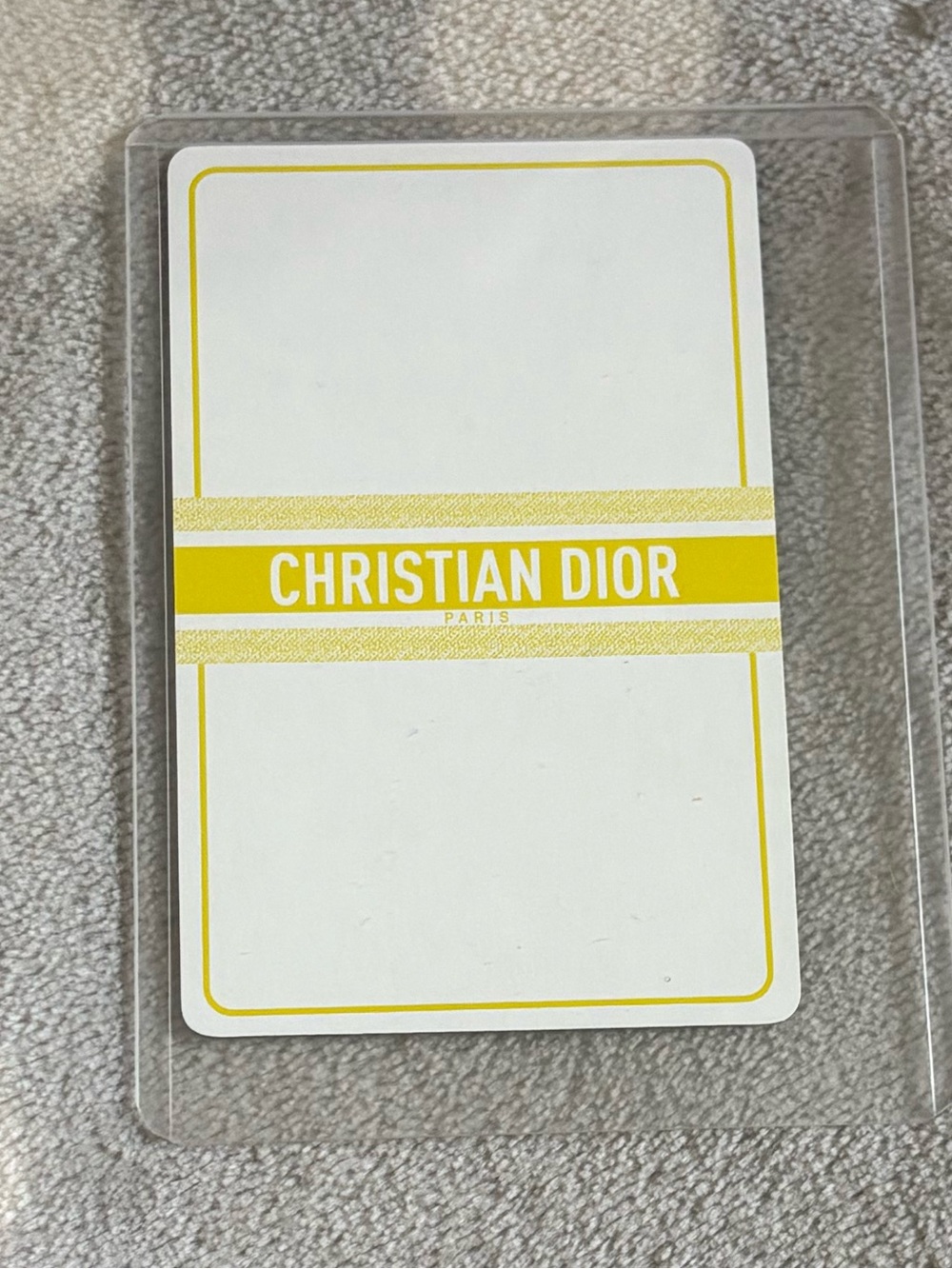 Dior White and Yellow Branded Card